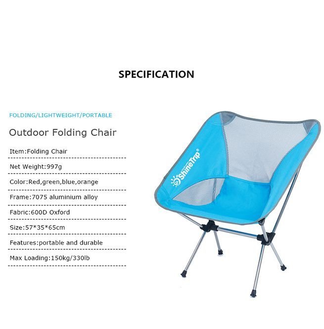 Portable Collapsible Aluminum Alloy Oxford Fabric Outdoor Picnic Chair