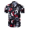 Men's Floral Printed Short Sleeved Shirt Black Men's Floral Printed Short Sleeved Shirt Black
