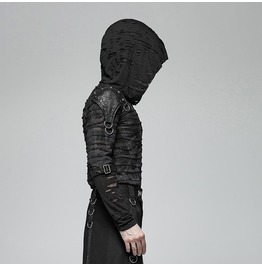 Men’s Punk Ripped Black Shirt | Punk Rave | RebelsMarket