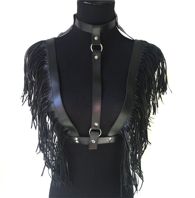 Punk Sexy Pu Leather Tassel Waist Belt for Women RebelsMarket