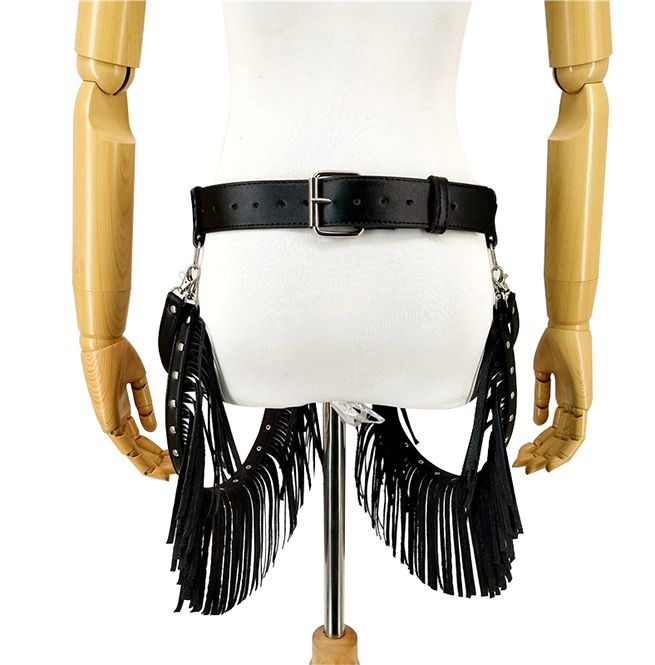 Punk Sexy Pu Leather Tassel Waist Belt for Women RebelsMarket