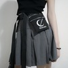Women's Goth Irregular Big Pocket Pleated Skirt With Leg Ring Women's Goth Irregular Big Pocket Pleated Skirt With Leg Ring