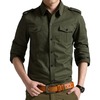 Men Long Sleeve Front Pockets Military Design Button Down Slim Fit Shirt Men Long Sleeve Front Pockets Military Design Button Down Slim Fit Shirt