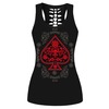 Gothic Sleeveless red ace Print Tops Gothic Sleeveless Red Ace Print Tops