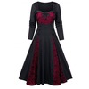 Long sleeves bow knot skull print halloween dress Long Sleeves Bow Knot Skull Print Halloween Dress