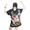 Black Japanese Sakura Flowers T-Shirt With Embroidered Koi Fish Black Japanese Sakura Flowers T-Shirt With Embroidered Koi Fish