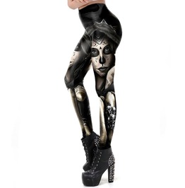 Riley by Pamela Mann Womens Leggings Medium//Large Skull