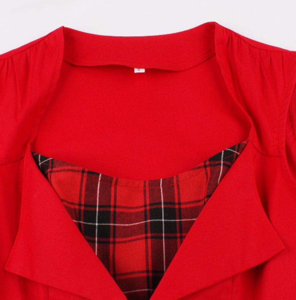 Steampunk Punk Red Plaid Sleeveless Rockabilly Dress RebelsMarket