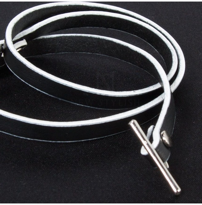 Contrast Leather Strap Bracelet 110 RebelsMarket