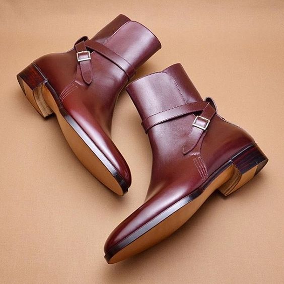 Handmade Men Jodhpur Boots, Men Leather Brown Boots, RebelsMarket