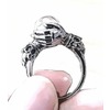 Silver Tone Metal Ring Hands Holding Tiny Crystal ball size US 10 Silver Tone Metal Ring Hands Holding Tiny Crystal Ball Size US 10