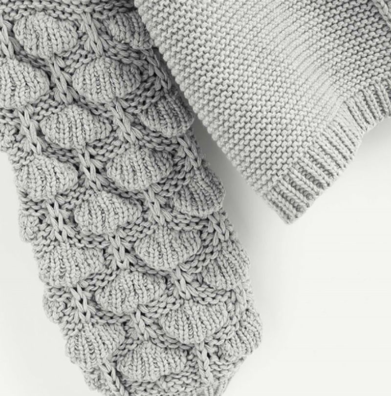 Casual Lantern Sleeves V-neck Lapel Knit Solid Color Two-piece Suit main image 1