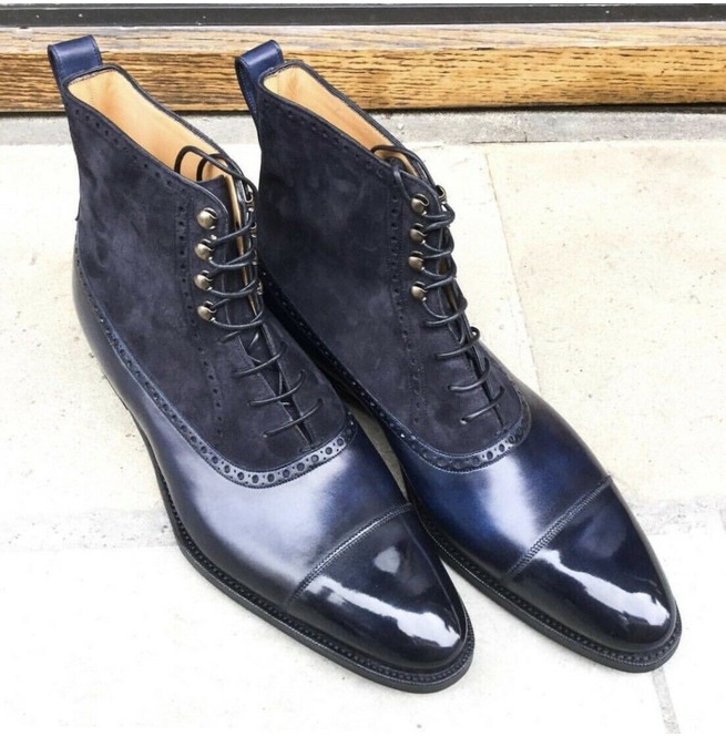 dark blue suede boots