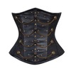 Chains Buttons Military Inspired Design Black Brocade Underbust Corset Chains Buttons Military Inspired Design Black Brocade Underbust Corset