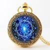 Stained Glass Magic Circle Quartz Pocket Watch Necklace Pendant in Box Stained Glass Magic Circle Quartz Pocket Watch Necklace Pendant in Box