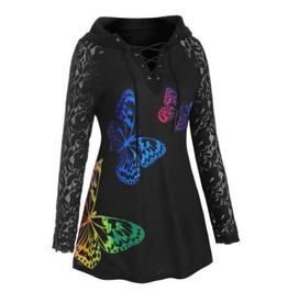 Chic Women Crewneck Embroidered Floral Ethnic Trend Cropped Sweater Jumper Tops