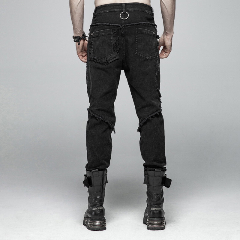 ◆BADBLOOD◆ 0097 Daddy Exhaust Jeans Black Fallout w-dnm23- Shop Decibel Heavy Rip and Repair Jeans DECWB454-BLK black