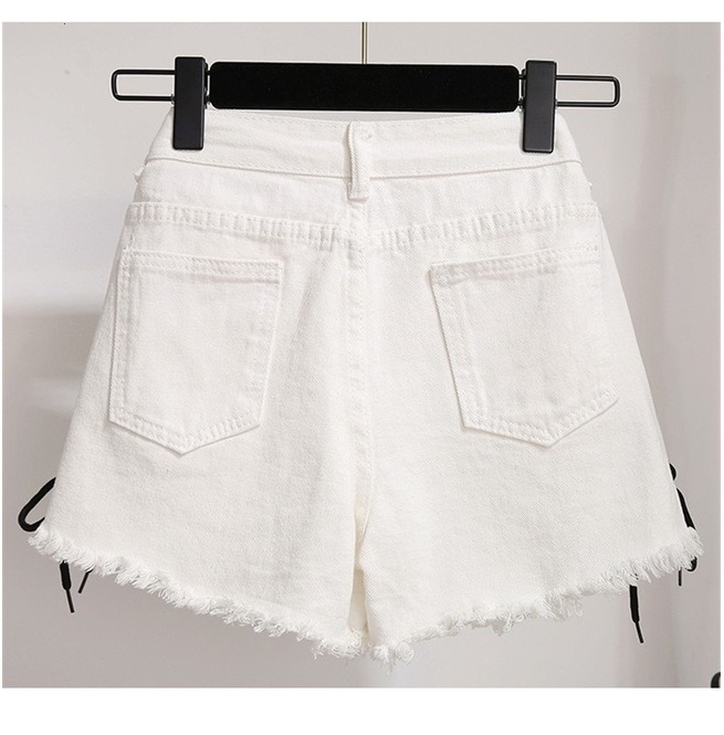 white denim shorts