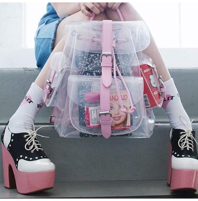 aesthetic clear backpack
