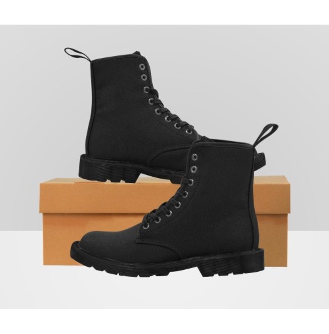 plain black combat boots