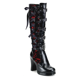 knee high buckle boots goth