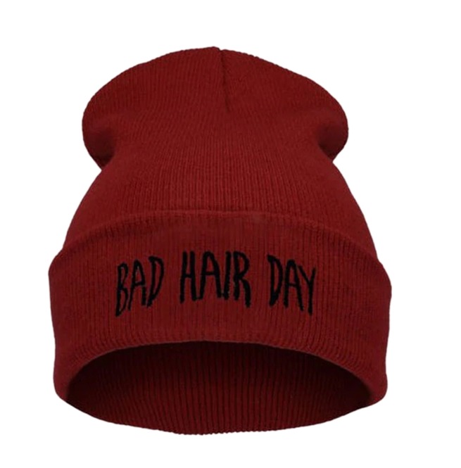 Streetwear Bad Hair Day Knitted Beanie Hat RebelsMarket
