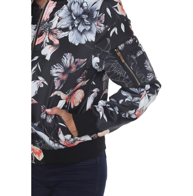 Women's Floral Bomber Jacket White Mark Clothing RebelsMarket