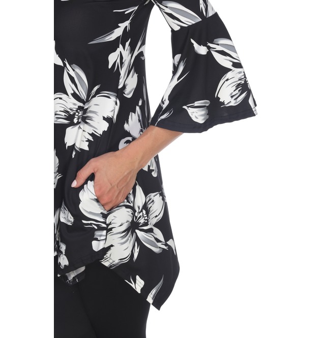 floral flare sleeve top