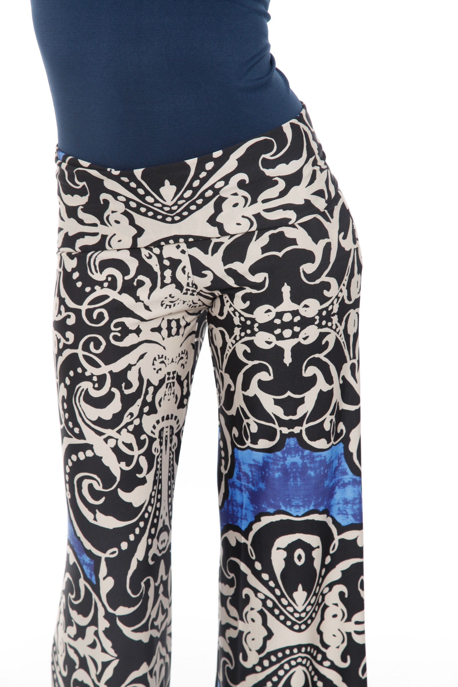 Damask Palazzo Pant White Mark Clothing RebelsMarket