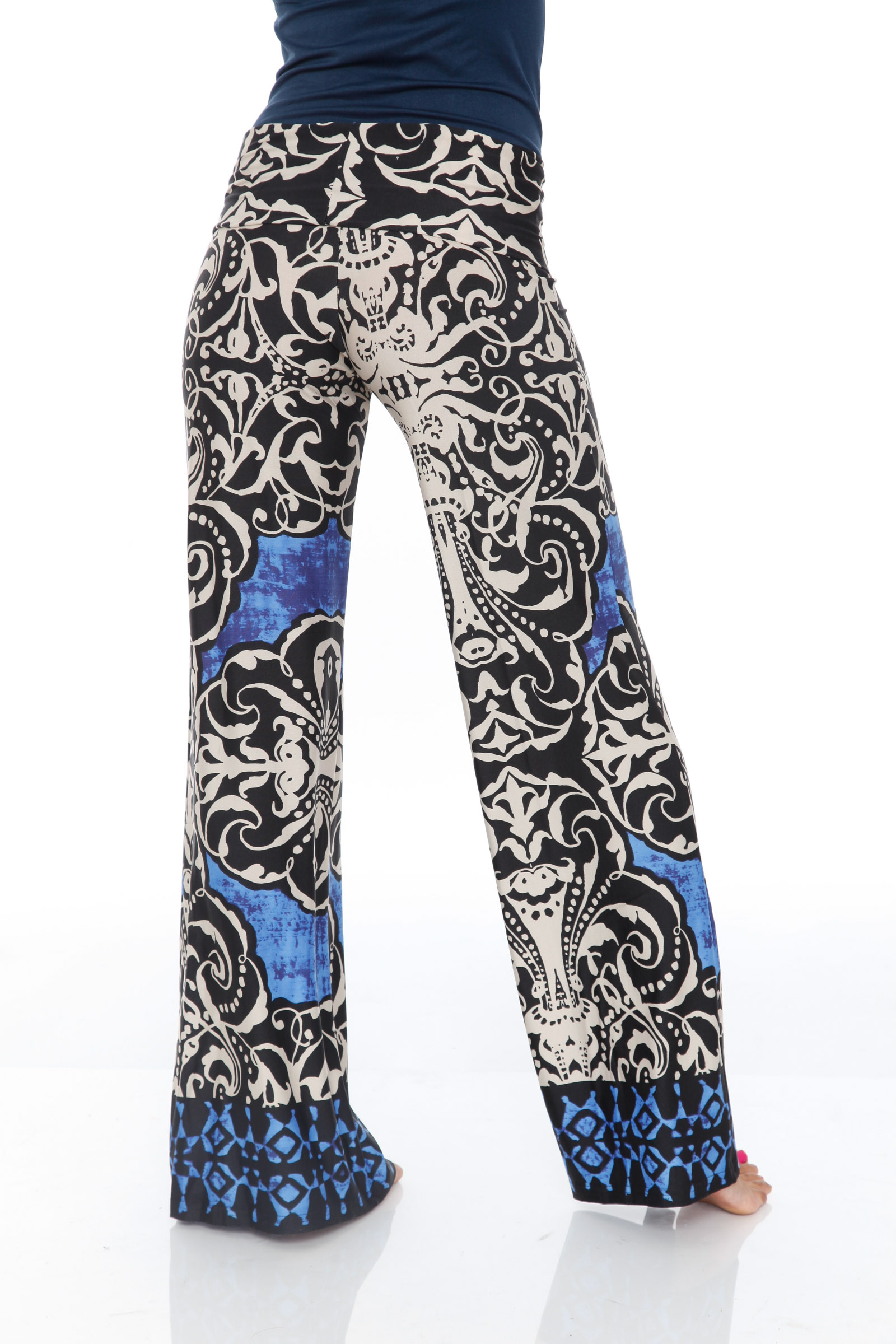 Damask Palazzo Pant White Mark Clothing RebelsMarket