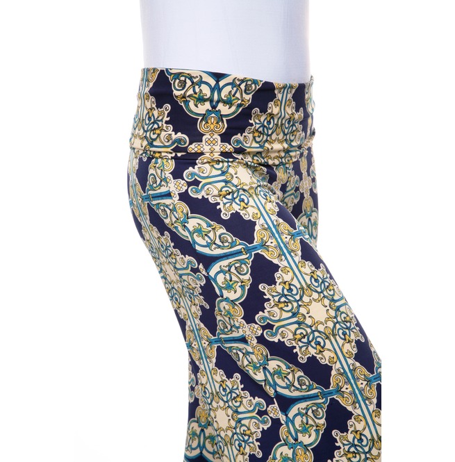 Damask Floral Palazzo Pants White Mark Clothing RebelsMarket