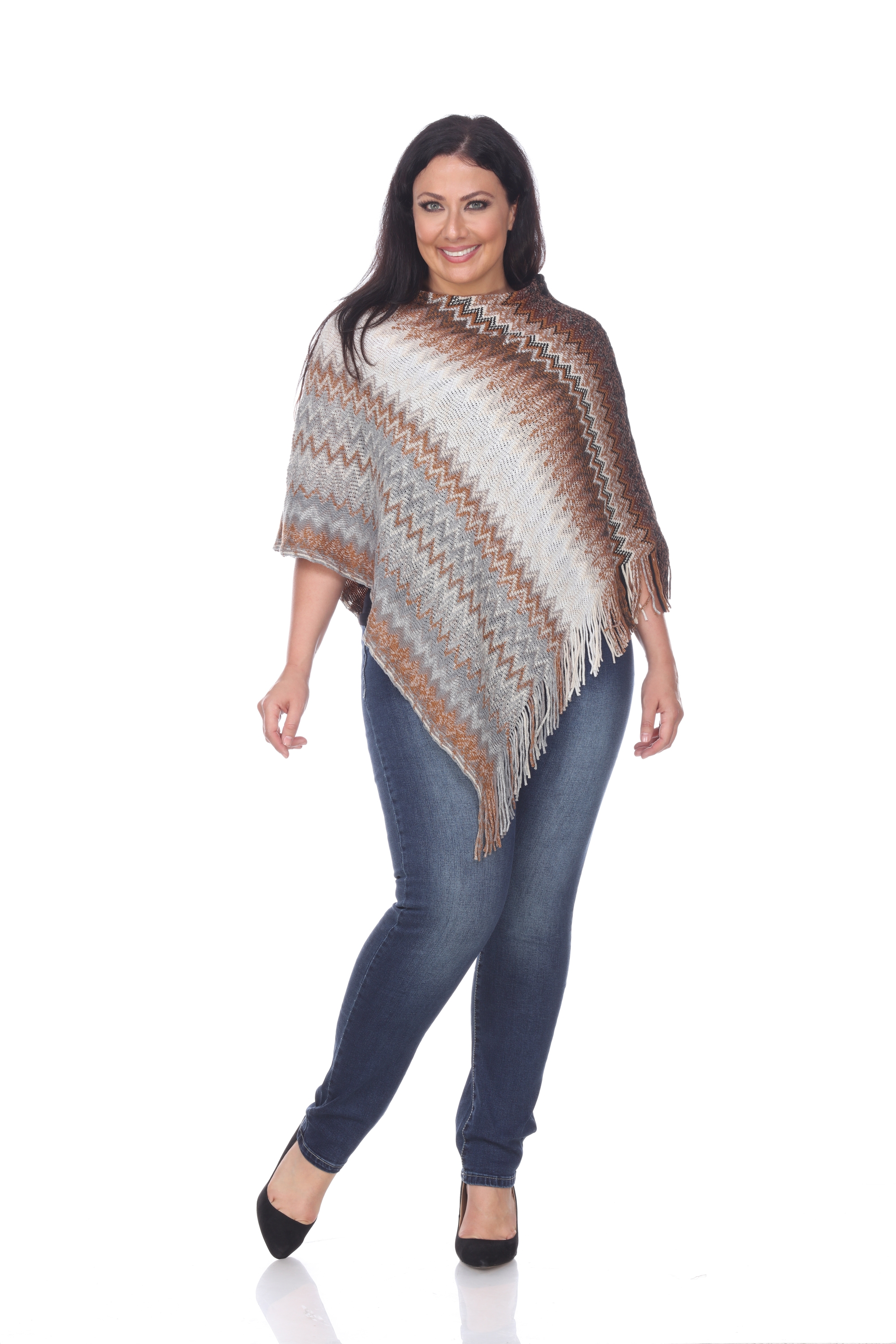 Fringe Poncho - Cranberry