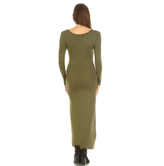 Long Sleeve Maternity Maxi Dress White Mark Clothing RebelsMarket