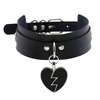 Gothic Harajuku Broken Heart Pendant PU Leather Choker Collar Gothic Harajuku Broken Heart Pendant PU Leather Choker Collar