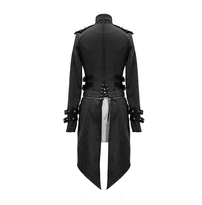 Gothic Women's Studded Stand Collar Asymmetric Hem RebelsMarket