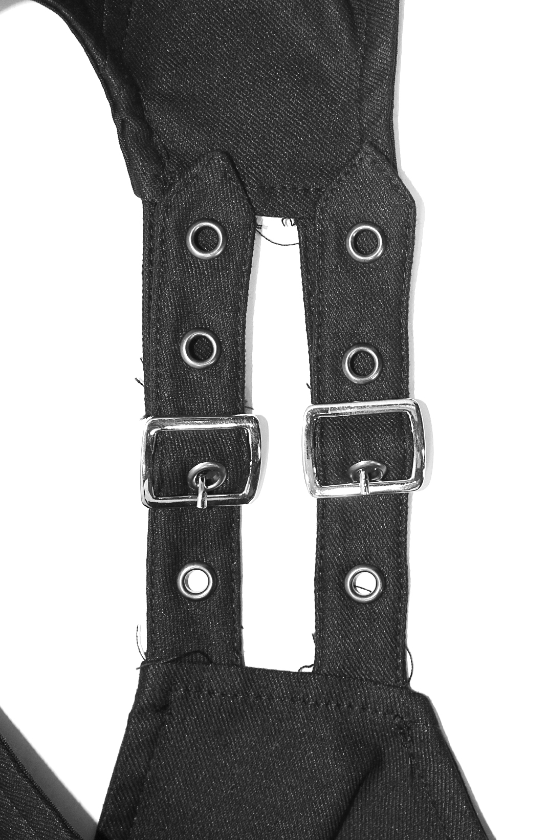 Gothic Punk Buckle Straps Front Zipper Slimfit RebelsMarket