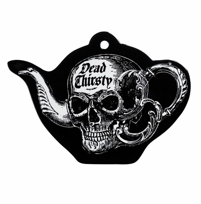 Gothic Teapot Shaped 'Dead Thirsty' Trivet Alchemy Of RebelsMarket