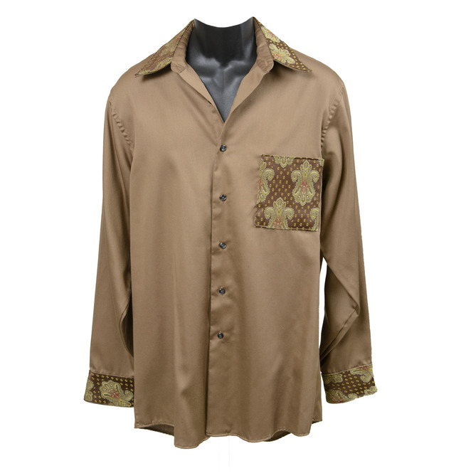 Vintage Gold Tapestry Men's Button Down Dress Shirt RebelsMarket