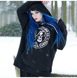 Lumos3DPrint Gothic Punk Skull Womens Pullover Hooded Sweatshirt Lumos3DPrint Gothic Punk Skull Womens Pullover Hooded Sweatshirt
