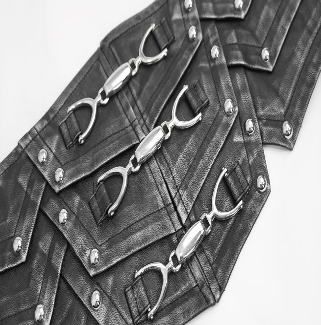 Gothic Riveted Metal Clasps Crisscross Straps Girdle RebelsMarket