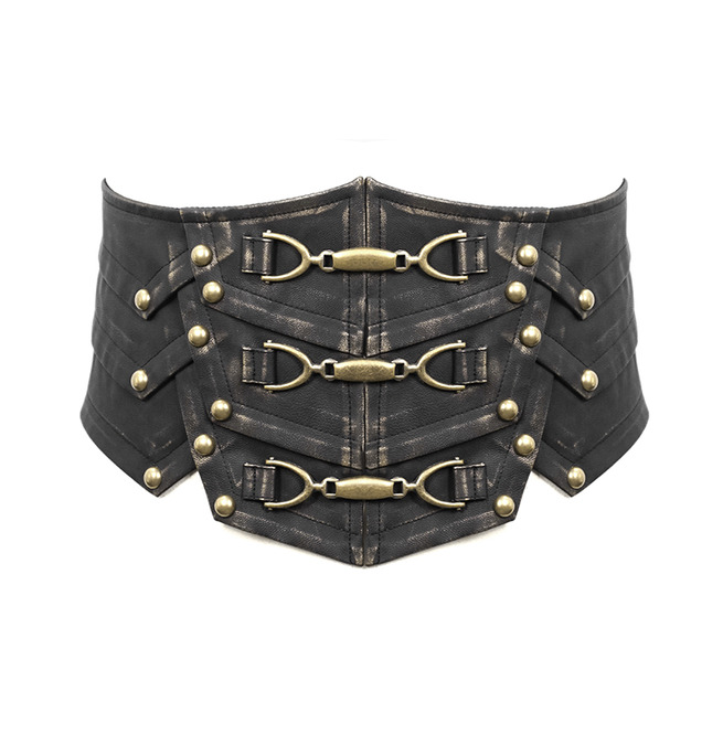 Gothic Straps Closure Metal Clasps Riveted Girdle RebelsMarket