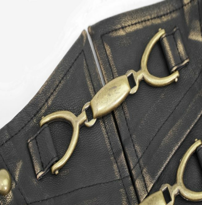 Gothic Straps Closure Metal Clasps Riveted Girdle RebelsMarket