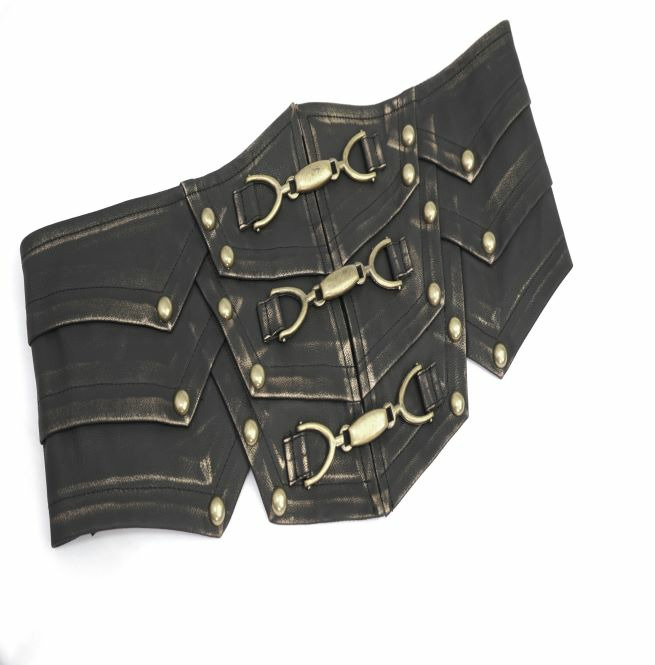 Gothic Straps Closure Metal Clasps Riveted Girdle RebelsMarket