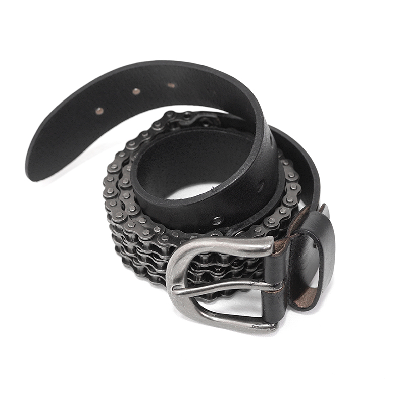 Gothic Buckle Closure Bike Chain Design Belt Thinkers RebelsMarket