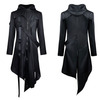 Black Goth Dieselpunk Dystopian Apocalyptic Hooded Jacket for Men Black Goth Dieselpunk Dystopian Apocalyptic Hooded Jacket for Men