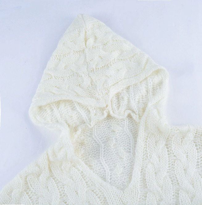 Vintage Women's & Acrylic Loosefit Hooded Knit Sweater RebelsMarket