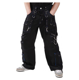 Gothic trousers punk trousers bondage trouser Gothic Metallic Shorts With Metal Decorations