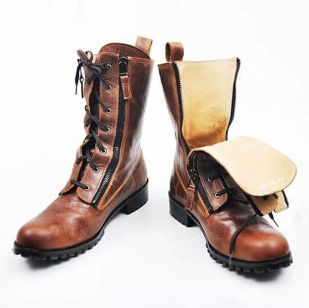 mens lace up biker boots