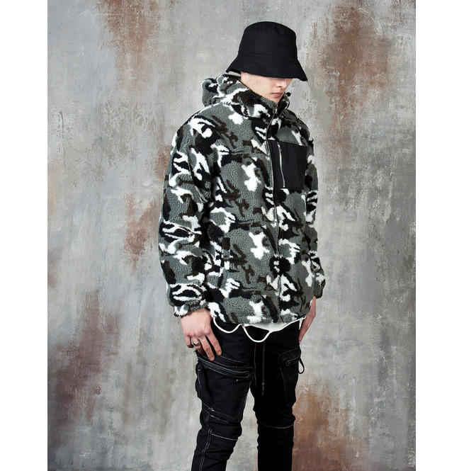 Hooded Camouflage Fleece Zip-up Jacket - 477 | RebelsMarket