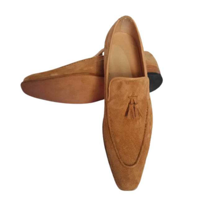 Classic Beige Suede Tassel Shoes, Men Beige Suede RebelsMarket
